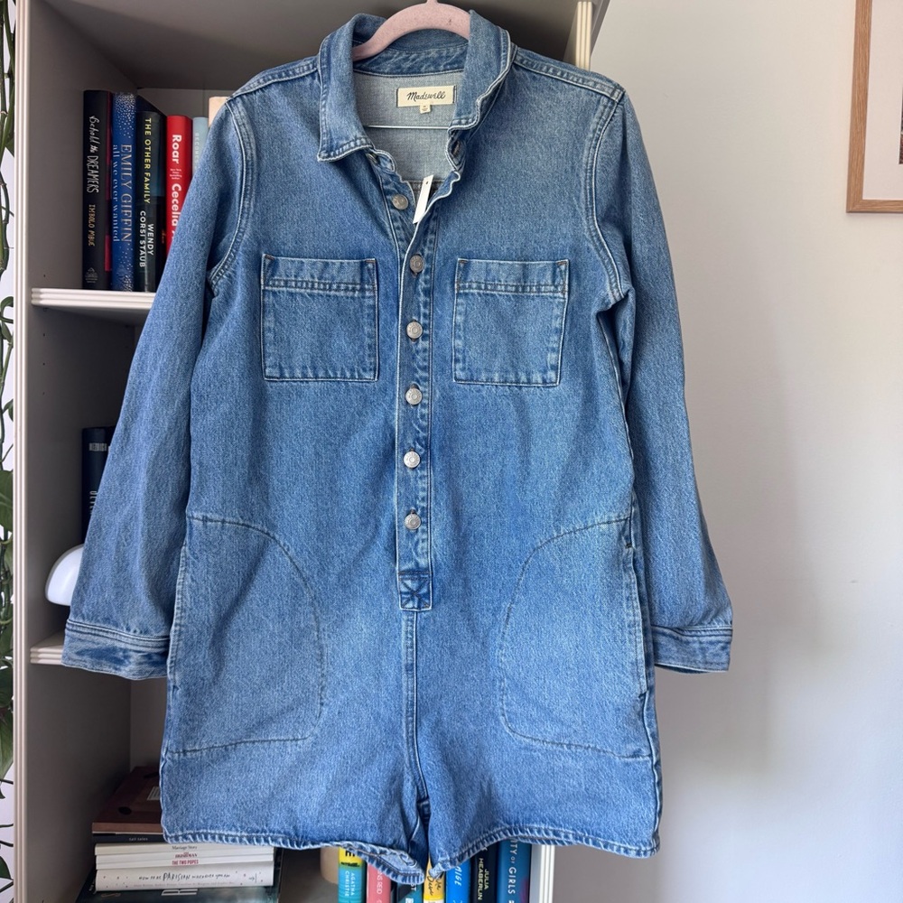 Madewell Light Blue Denim Romper Jumpsuit